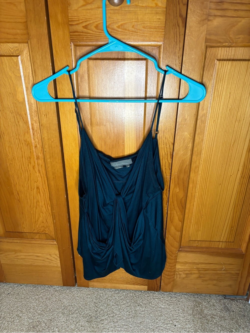 Anthropologie Teal Draped Knot-Front Cami